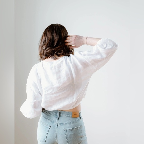 🆕 BELLA DAHL Tie Up Pullover Top SZ MED - Picture 2 of 7